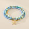 Bohemian Beach Anklet Set, Multi-Layer Beaded & Shell Charm Ankle Bracelets with Starfish, Turtle, Tassel Details