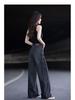 High Street Black High-Waisted Straight Leg Jeans - Slimming Wide Leg, Floor-Length, Loose Fit for Spring/Autumn 2026