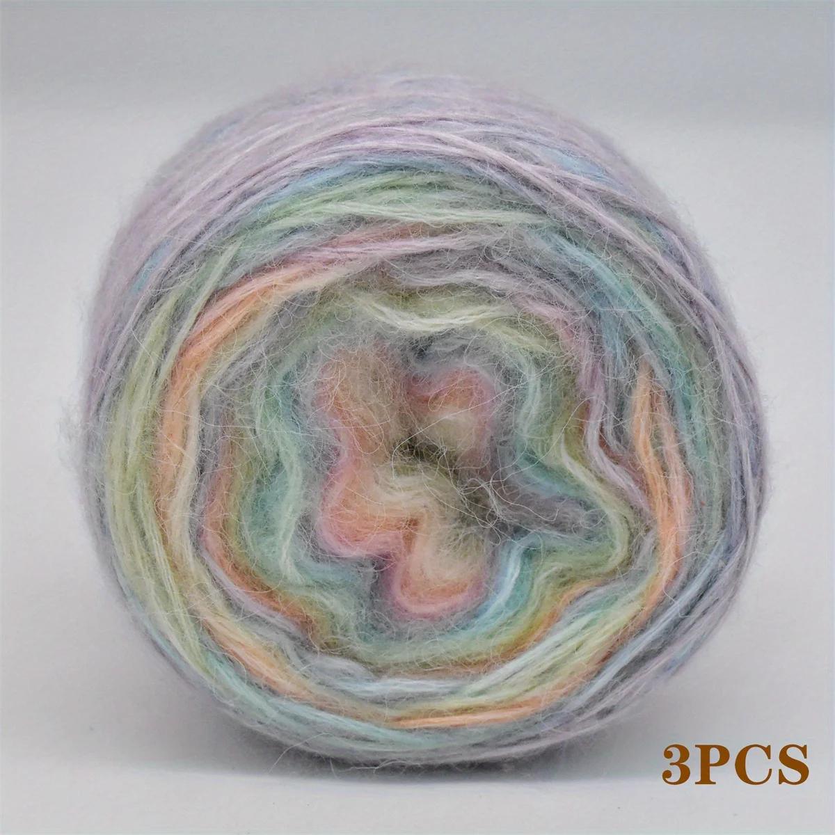 

6pcs 600g Polyester Chunky Yarn Bulky Amigurumi Yarn for Knitting & Crochet Multicolor Gradient Yarn for Cushions Machine Washable Craft Yarn