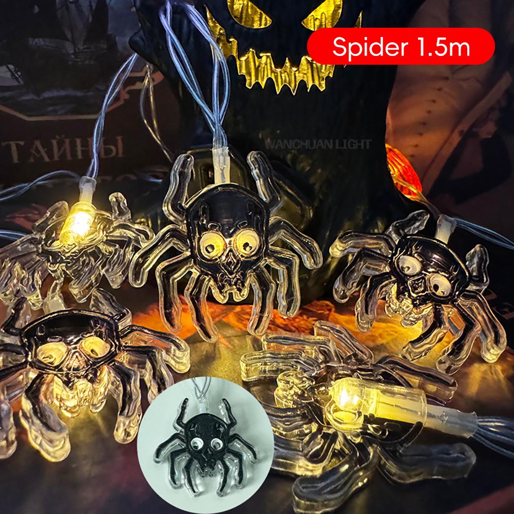 

Halloween LED String Lights Flickering Pumpkin Lights Party Hanging Decoration Pumpkin Halloween Porch Decor Spider 1.5m