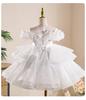 Girls' Formal Flower Girl Princess Dress with Sequined Puffy Skirt - Ideal for Piano Performances