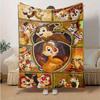 1pc. Cartoon Chip and Dale Blanket, Seasonal Home Decor Gift for friends, Couch, Bed, or Car, Soft Flannel Throw Blanket, Living Room, Trave