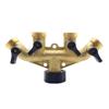 3/4" Brass 4-Way Splitter Tap Diverter, Garden Irrigation Water Distributor Valve Controller