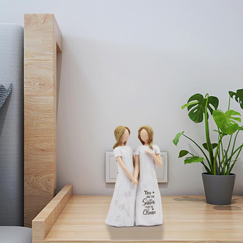 Sisterhood Good Sister Theme Best Friends Statue Sculpture Figure Ornaments Home Decor Anniversary Wedding Keepsake Gift