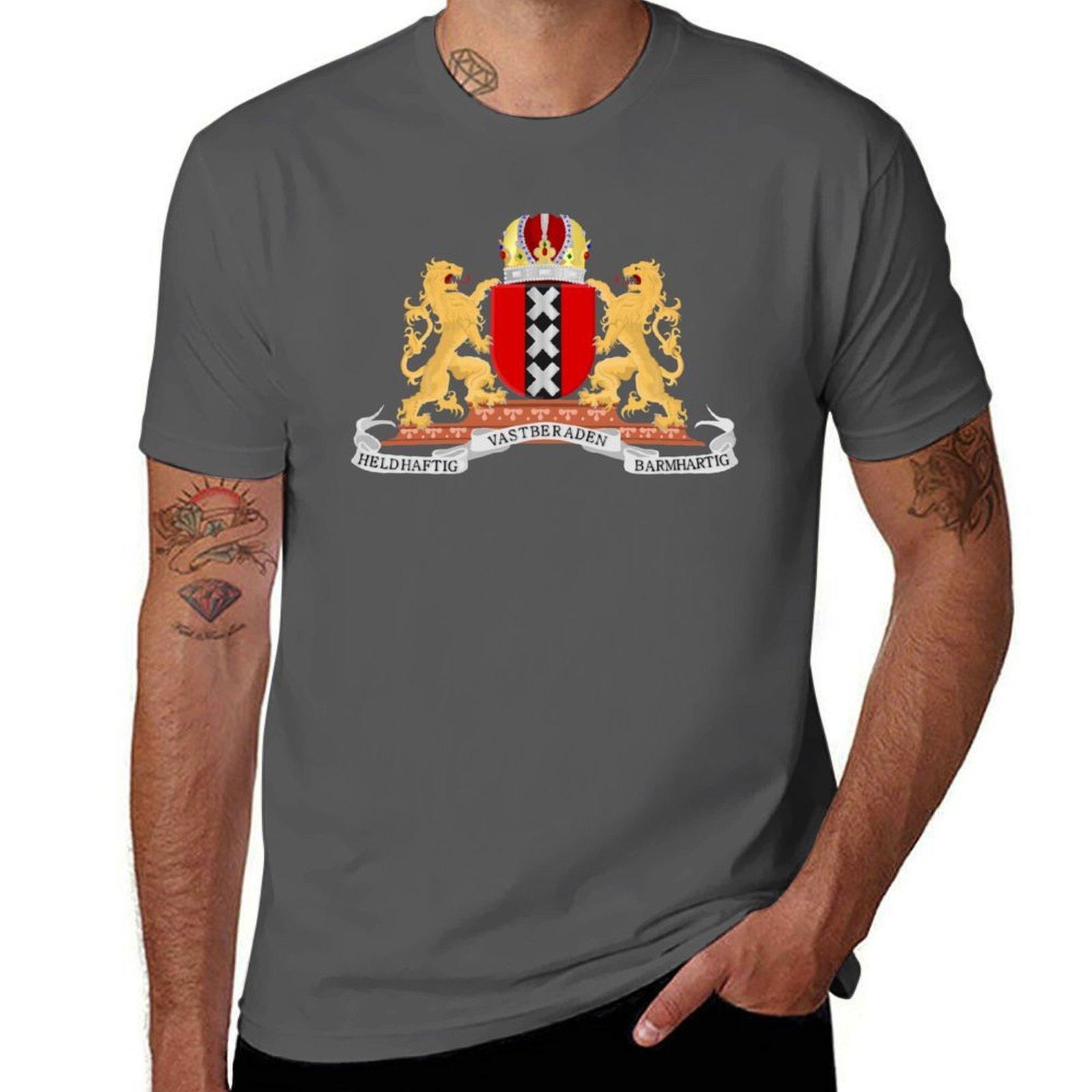 

Amsterdam coat of arms T-Shirt t shirt personalised funny t shirts dark humor cotton t shirt man T-Shirt 4XL