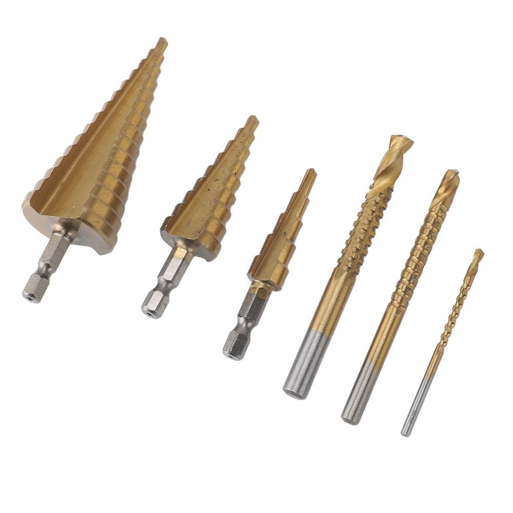 6pcs High Speed Steel Step Drill Bit Set 4-32mm High Speed Steel Bits  Woodworking