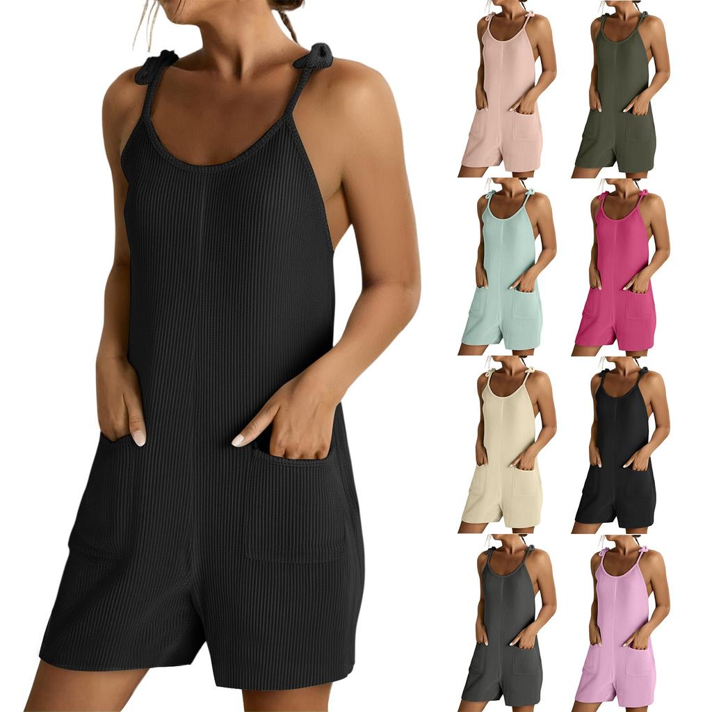 Women's Casual Fashion Jumpsuit Casual Solid Color Strap Jumpsuit