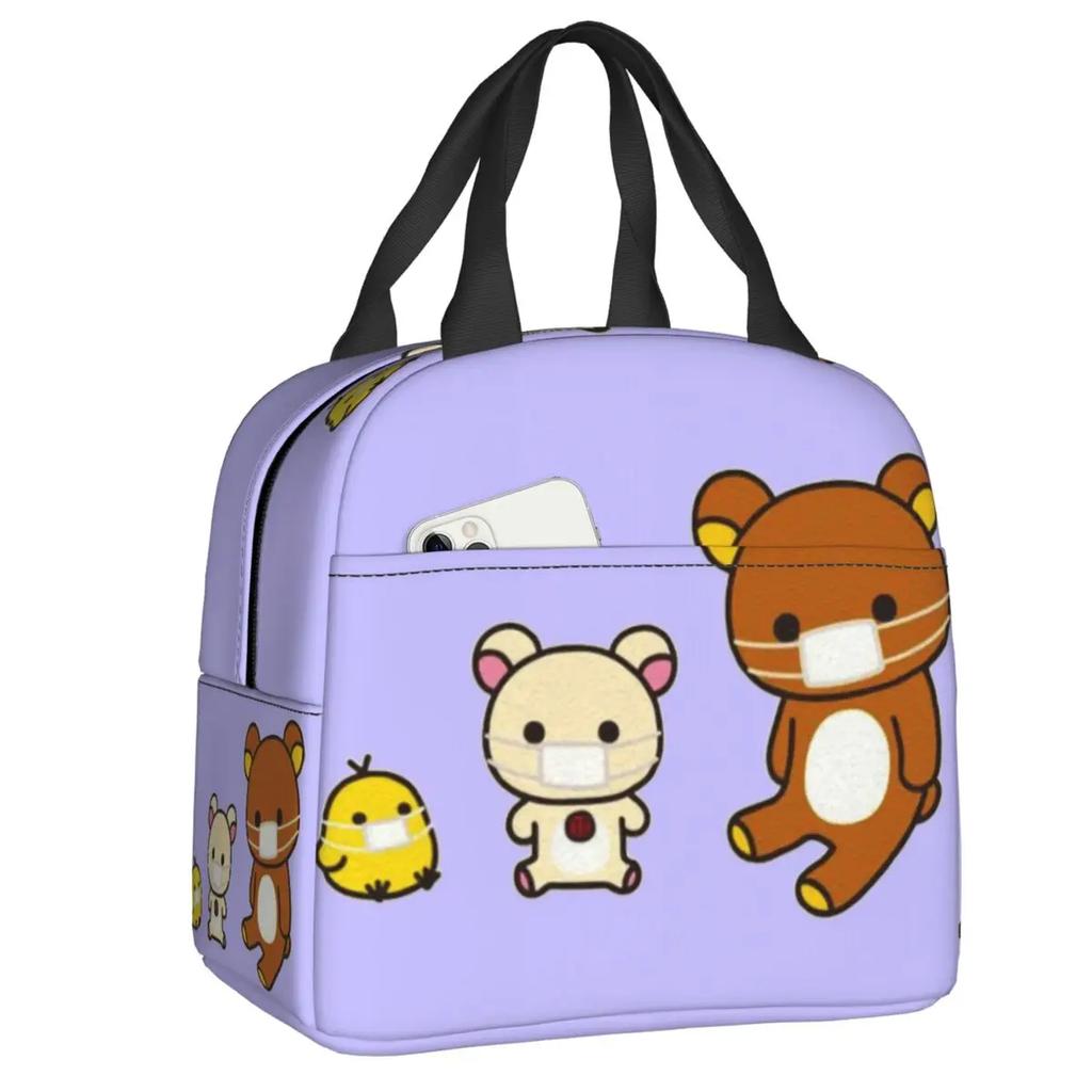 Custom Cute Rilakkuma Lunch Bag Women Warm Cooler Insulated Lunch Boxes for Student School