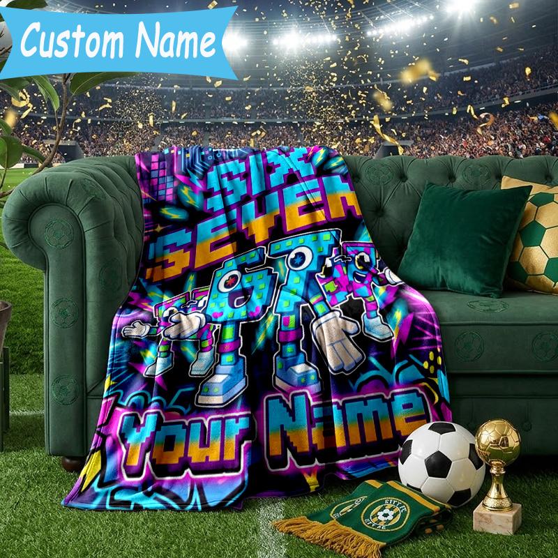 Custom Personalized Blanket Space Adventure Six Seven Soft Throw Blanket, Suitable for Family and Friends, Sofa Blanket,Home Decor Christmas gift