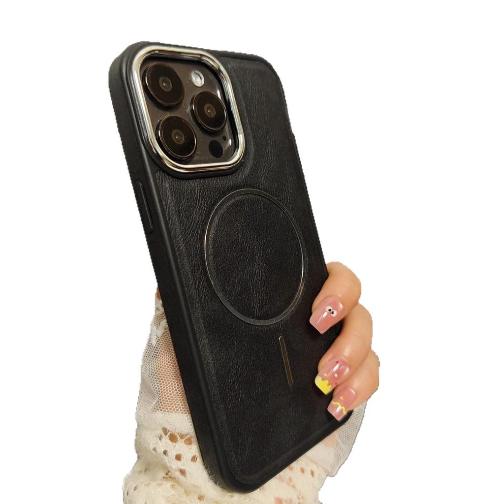 Premium Leather Magnetic iPhone 17 Pro Max Case - Anti-Slip, Drop-Proof Protective Cover Compatible with Apple iPhone 16