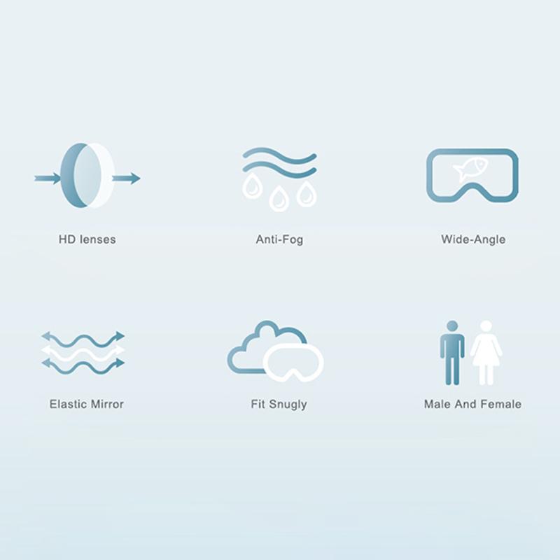 Adult Swimming Glasses, Gradient Color Lenses, Anti-Fog, Large Frame Design, Swimming Glasses For Adults, Teens, Men And Women