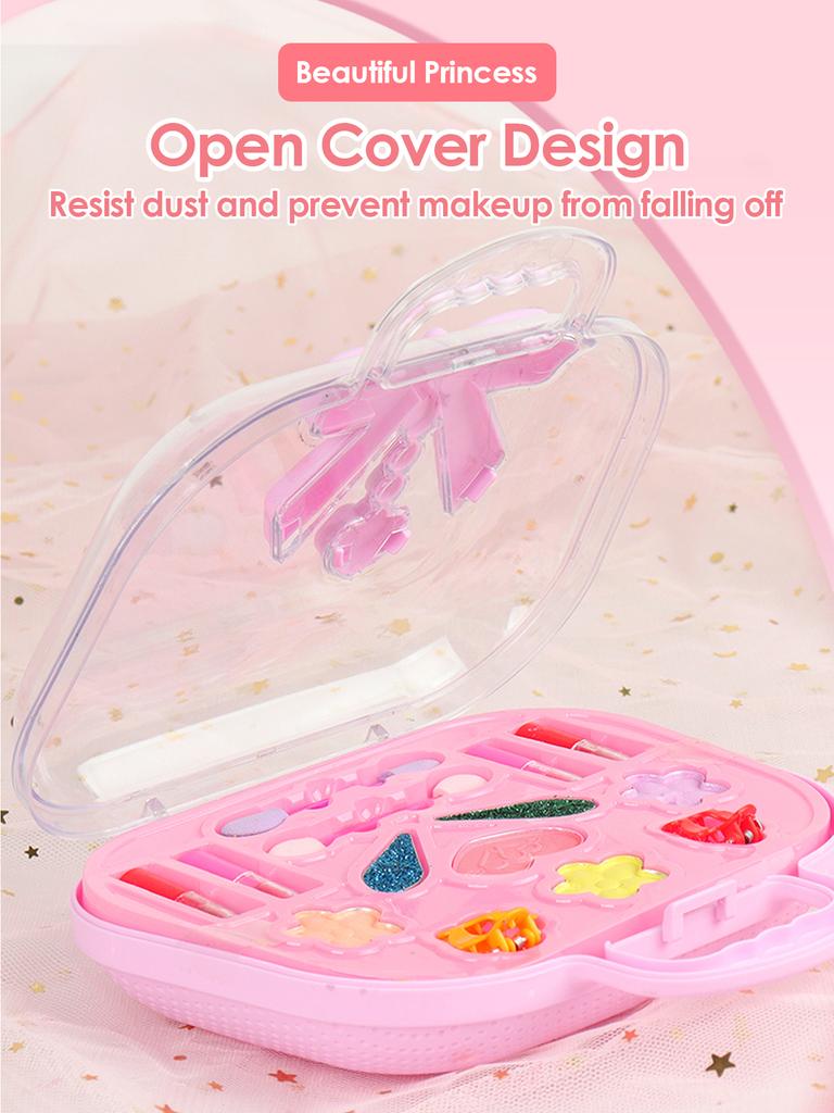 Girl Makeup Bag, Makeup Toy Princess Washable Pretend Play Makeup Set Toy Children's Beauty Small Handbag Toy