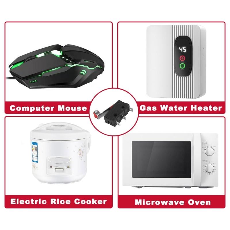 10Pcs SPDT MicroSwitch 5A 250V Rollers Actuator For Automation Equipment Control