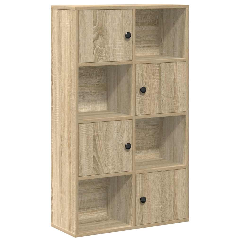 Bookshelf Sonoma Oak Finish 60 x 24 x 101.5 cm Engineered Wood