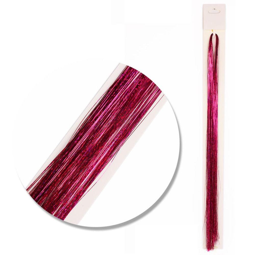 Straight Sparkly Ponytail Braiding Headdress Sparkle Shiny Hair Tinsel Rainbow Silk Hair Extensions