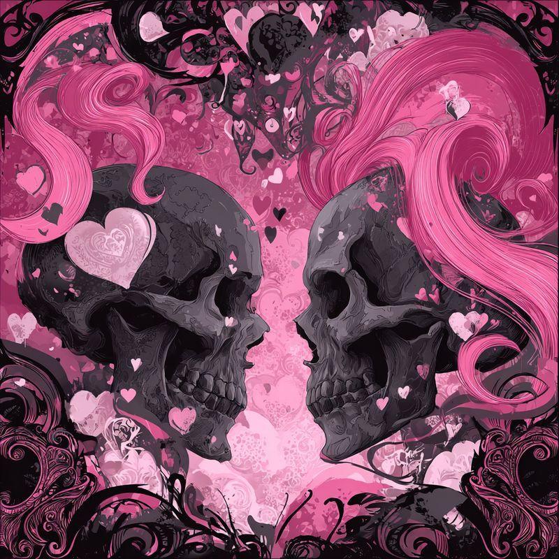 Full Drill Square Diamond Painting Pink skull 5D DIY Diamond Art Mosaic Cross Stitch Halloween Handicraft H