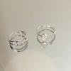 Moonstone Plain Ring Open Ring Women's Ins Style Light Luxury Niche Design Index Finger Ring High-end Sense Personalized Hand Jewelry