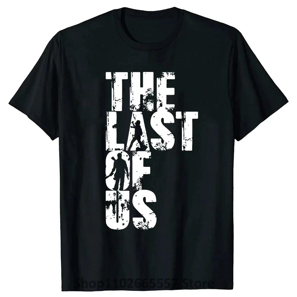 The Last of Us  T Shirts Men Black Punk Hip Hop Tees Top Summer Casual T-shirt Letters Graphic Tees Unisex Streetwear Male Ellie
