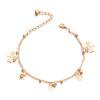 Foot Beach Model, Double-Layer Retro Anklet, Diamond-Encrusted Small Dragonfly Anklet.