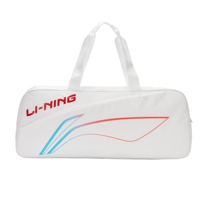 Li Ning Polyester Storage Square Bag, White Portable One Shoulder Crossbody Bag, Gym Bag Large Unisex ABLU113-1