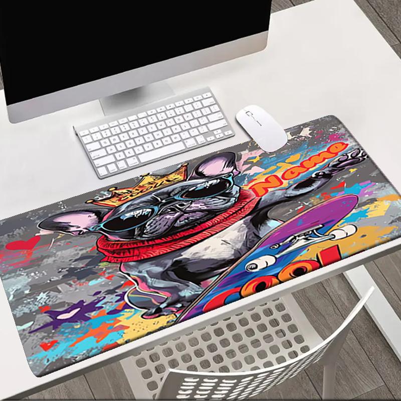 1PC Custom Name Royal Bulldog Skate Style Mouse Pad, Keyboard and Mouse Desk Pad, for Computer Notebook Birthday Gift For Any Room Or Office