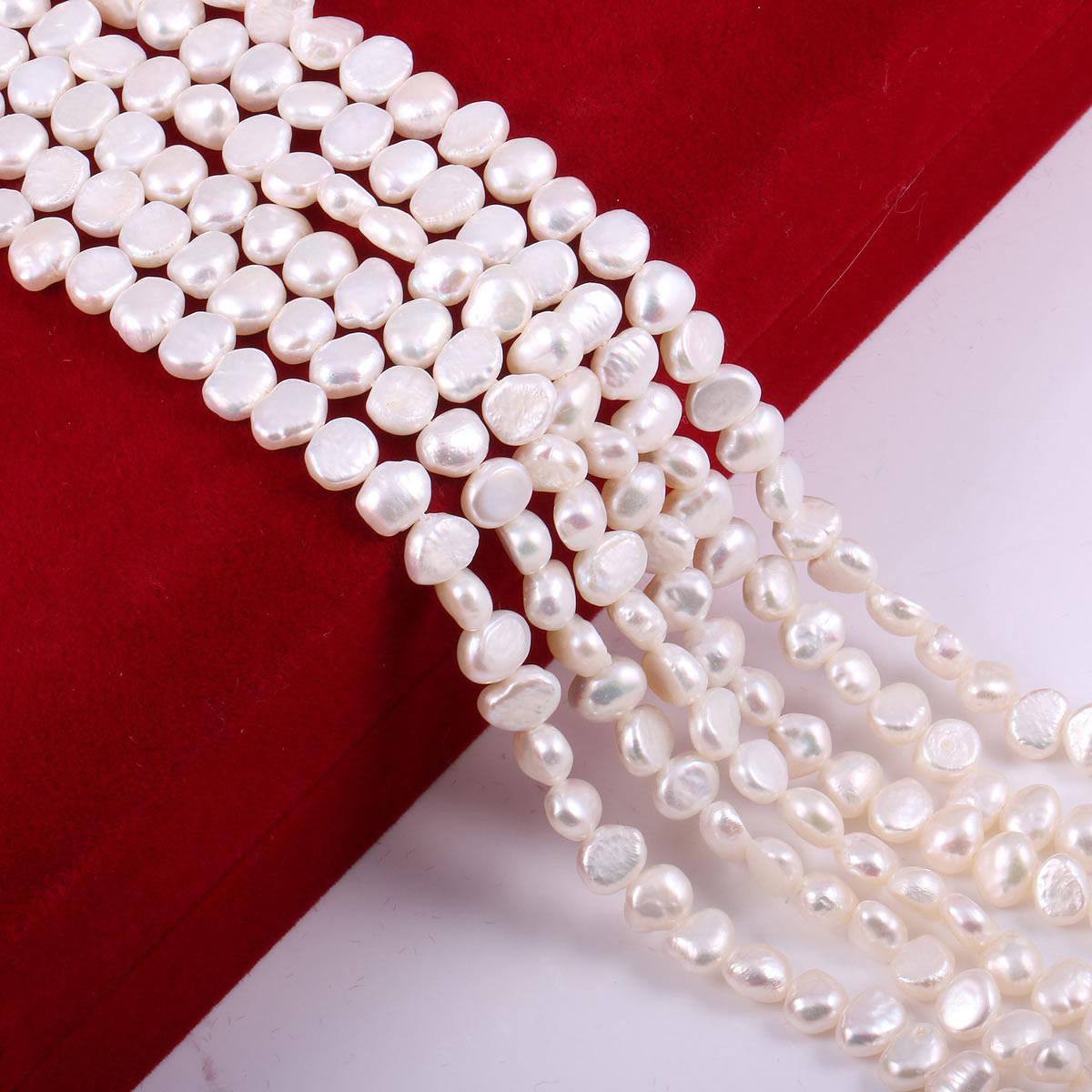 

DIY Pearl Beads, Natural Freshwater Punch Pearl Beads for Elegant Women Bracelet Earring Necklace Sewing Craft Jewelry Accessory 36cm 5-6mm белый