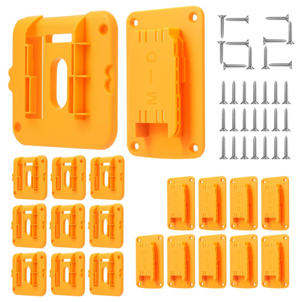 Tool Holders and Battery Mounts for Dewalt 20V and Milwaukee Tools ABS Drill and Battery Storage Rack for Garage, Workshop