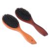 Wooden-Handle Hair and Beard Brush with Imitation Boar Bristles – For Smoothing and Straightening