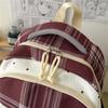 Contrast Color Plaid Backpack Women's Large Capacity Backpack Student Schoolbag