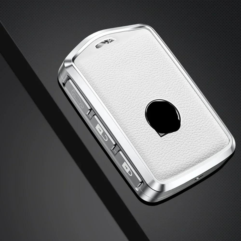 Aluminum Alloy Leather Car Key Case Cover Shell For Volvo S90 S60 Xc60 Xc90 Xc40 C40 V60 V90 T6 T8 Auto Accessaries Keychain