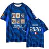 Maglia Fan Nazionale Francese Mbappe T-shirt Sportiva Unisex Manica Corta Asciugatura Rapida