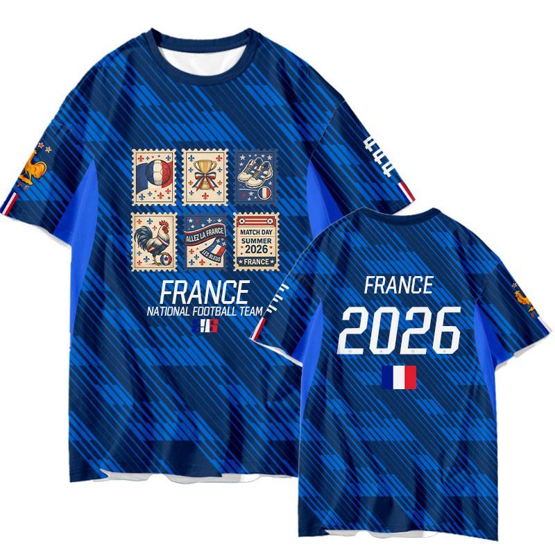 Maglia Fan Nazionale Francese Mbappe T-shirt Sportiva Unisex Manica Corta Asciugatura Rapida