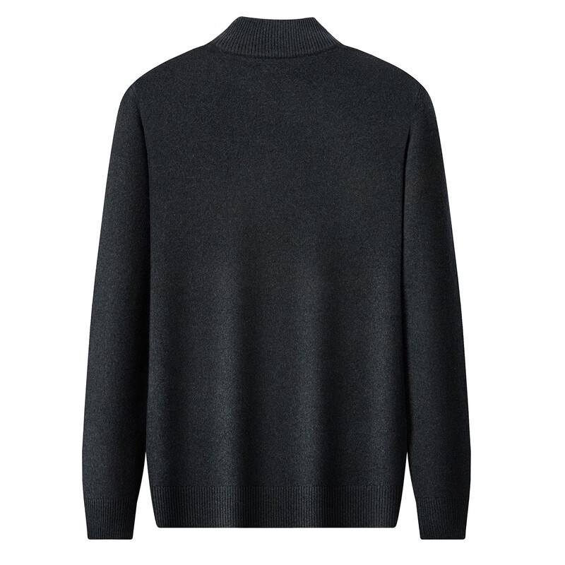 Jinjv Men's 100% Pure Wool Mock Neck Long Sleeve Sweater