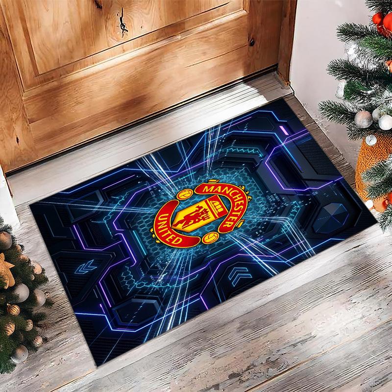Manchester United Bedruckter Flanell Teppich rutschfest weich Polyester Boden Teppich Indoor Dekor Matte für Schlafzimmer Wohnzimmer Sofa