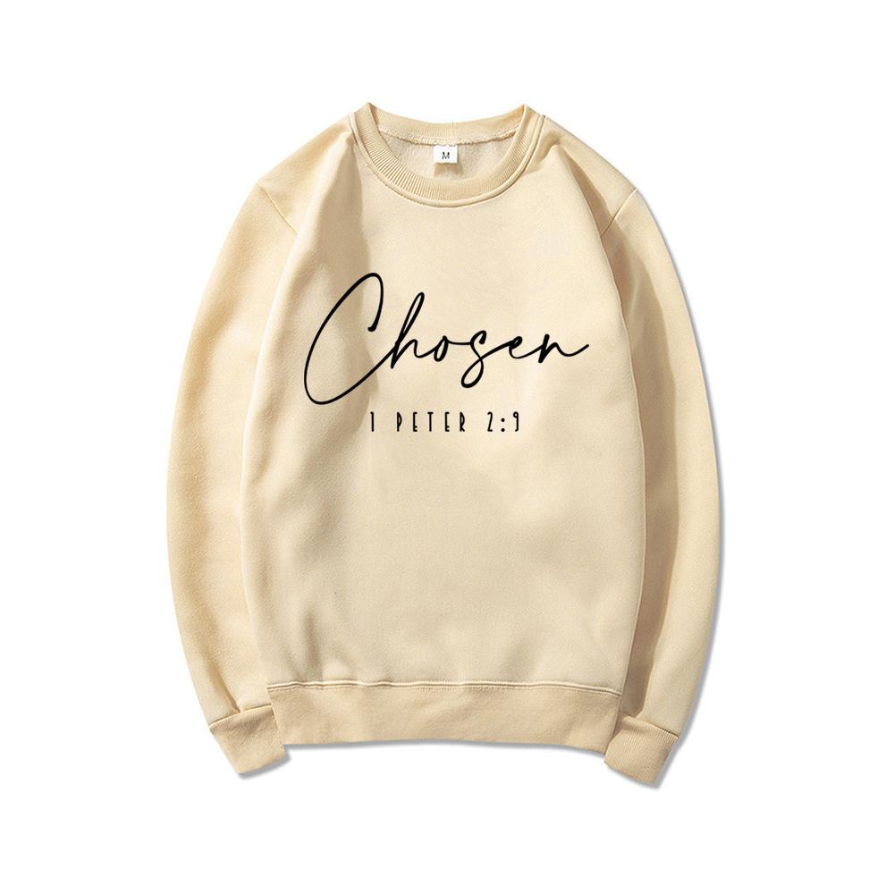 Auserwählt 1. Petrus 2:9 Sweatshirt Christian Apparel Damen Langarm Rundhals Sweatshirts Religiöse Kleidung Lässiger Hoodie