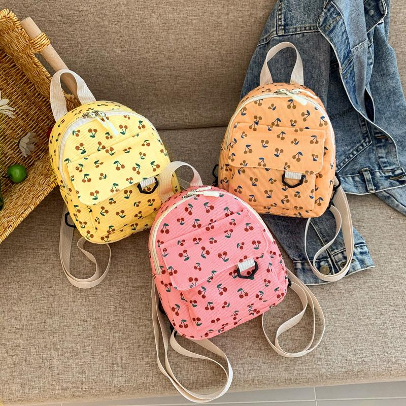 Small Fresh Corduroy Shoulder Ins Mini Backpack Female Korean College Student Mori Simple Double Backpack