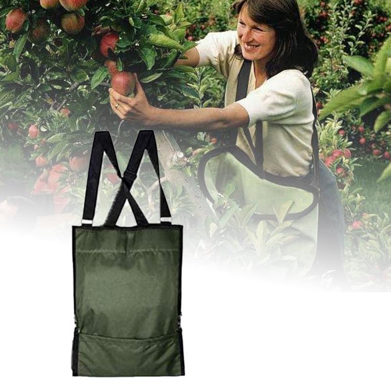 Adjustable Oxford Cloth Fruit Picking Bag Collapsible Fruit Gathering Apron for Orchard Vegetable and Tea Picking with Strap
