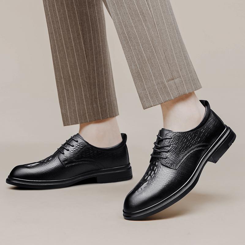 Classic Business Men's Shoes gentleman retro style Daily office dress up party Black Brown genuine leather adult shoes Hot
