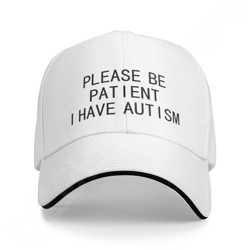 Please Be Patient I Have Autism Letter Casual Washed Cotton Baseball Cap Men Solid Denim Dad Hat Visor Outdoor Trucker Caps