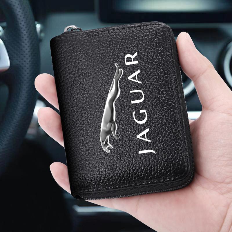 Äkta Läder Bil Förarlicens ID-kort Bankkort Plånbok För Jaguar XF XJ XE S-Type F-Type X-Type F-Pace I-Pace E-Pace XFR XKR