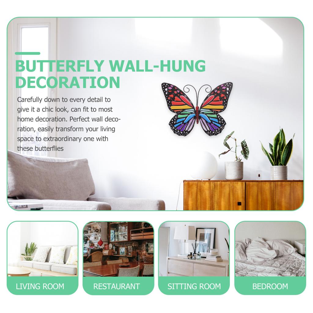 Butterfly Wall Decor Home Butterflies Sculpture Iron Decoration Outdoor Wrought Metal