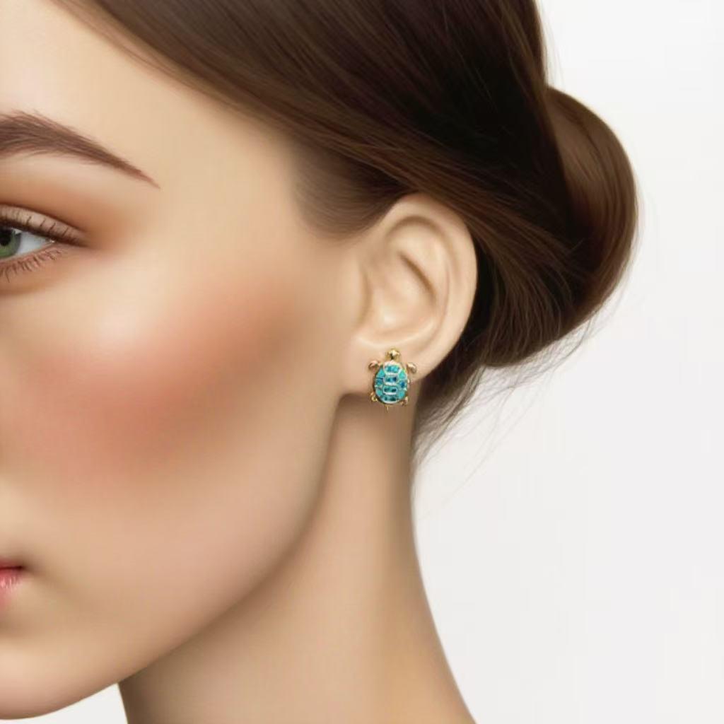 Ozean Serie Strass Schildkröte Ohrstecker für Damen