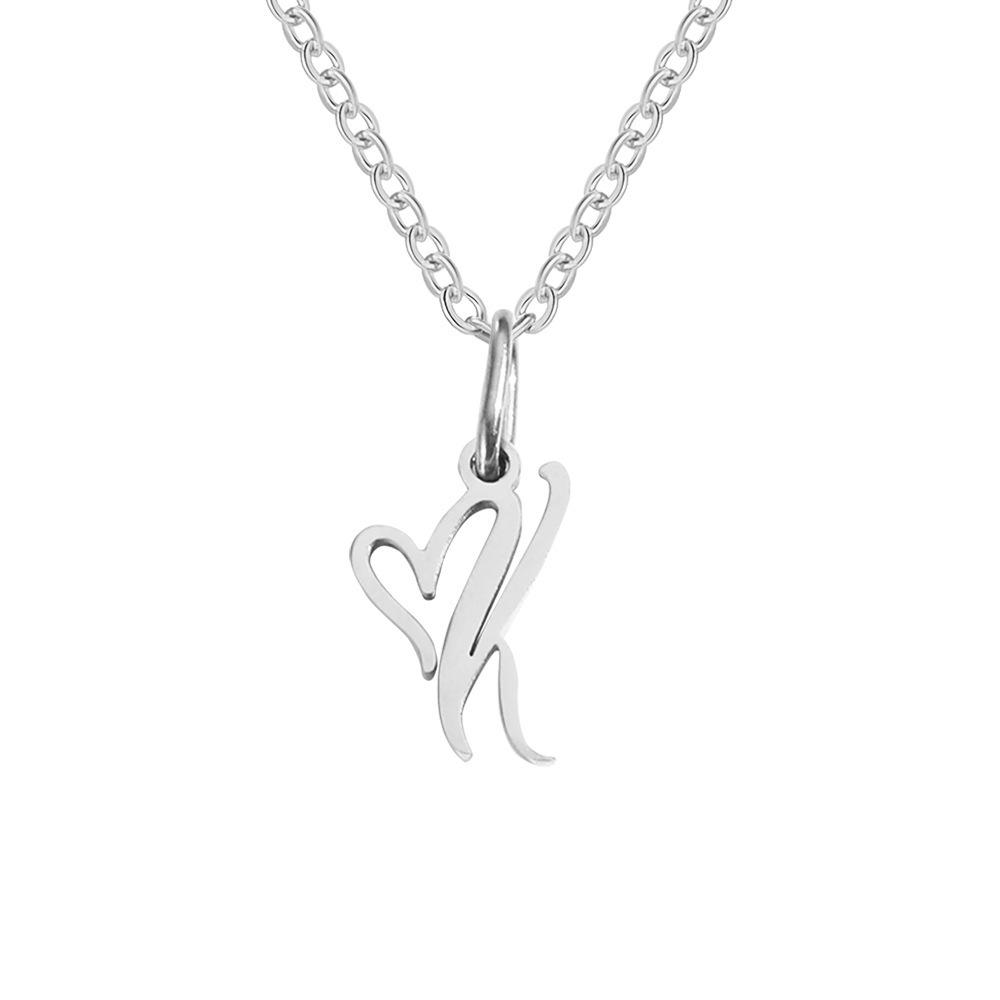 St. Delan Versatile 26-Letter Stainless Steel DIY Necklace Pendant