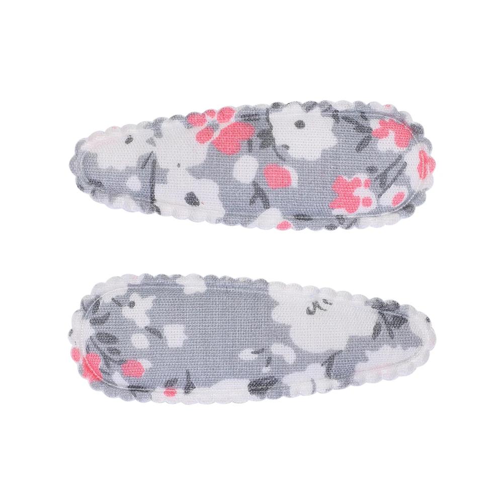 2 Stück/Set Bedruckte BB Haarspange Haaraccessoires Handgefertigt Leinwand Blume Haarspange Mädchen Süße Haarspangen Kopfschmuck Geschenk