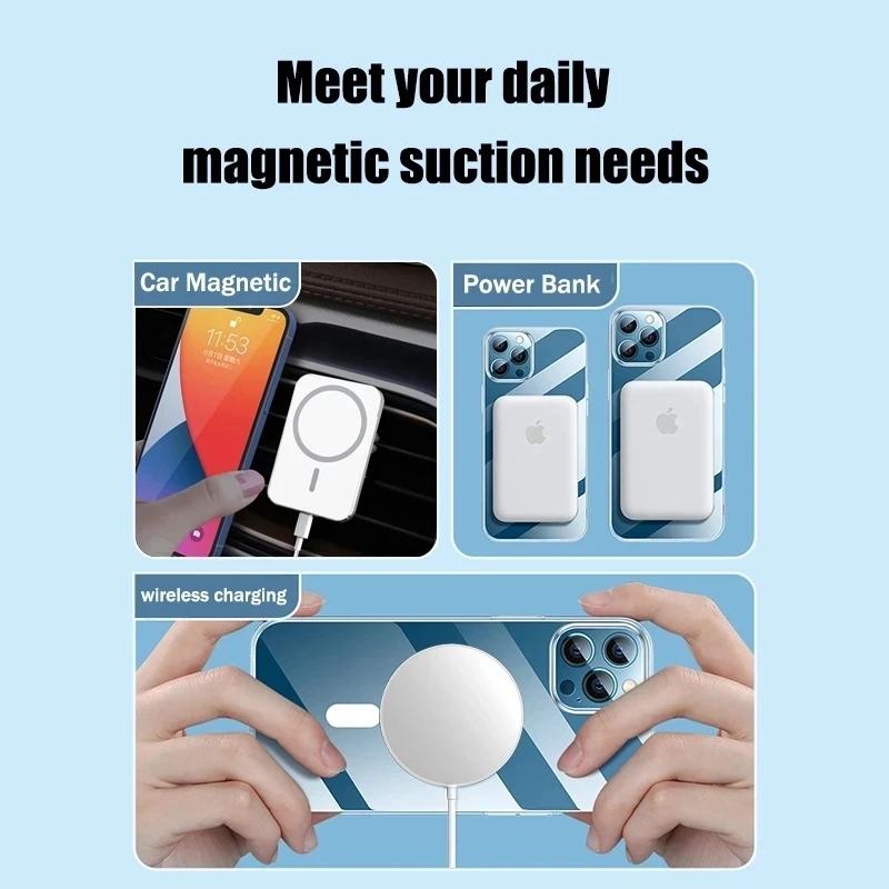Wireless Charging clear Phone case for iPhone 11 Back Cover Shockproof Magnetic Phone case for iPhone 12 13 14 15 16 17 Pro Max