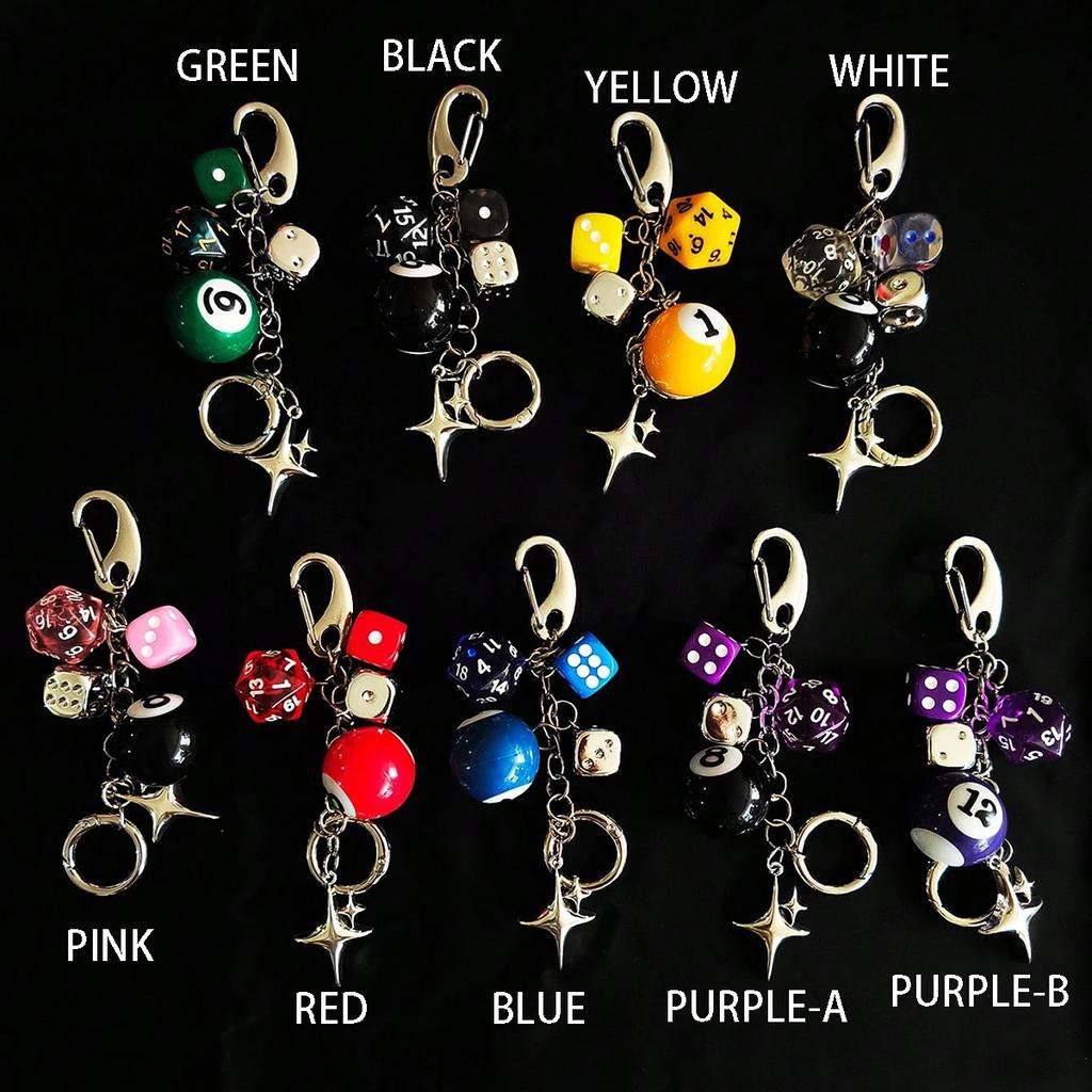 Star Dice Black Eight Ball Pendant Bag Pendant Handmade Diy Pendant Ornaments Suitable for Car Decorations Cool Bag Charm