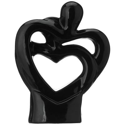 Statue en céramique représentant un couple romantique passionné pour la décoration intérieure (Paquet de 1, noir)