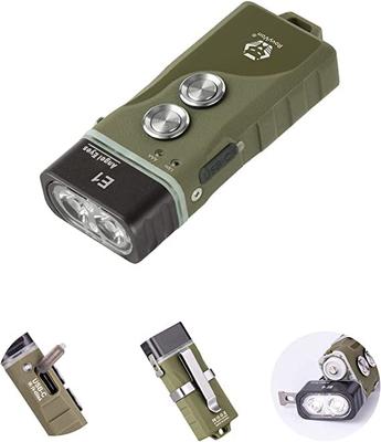RovyVon E1 Hybrid Ultrakompakte Taschenlampe, Dual-LED 6500K Kaltweiß 700 Lumen, Taschenformat USB-C Wiederaufladbare Schlüsselanhänger-Taschenlampe mit eingebautem