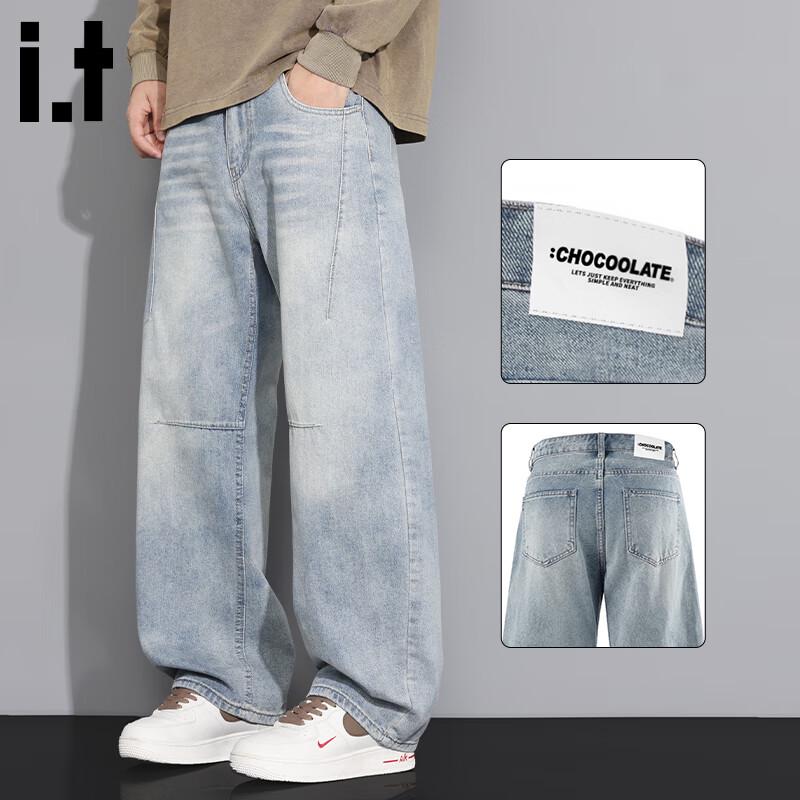 

CHOCOOLATEit Men s Retro Curved Blade Loose Straight Jeans 2XL