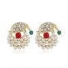 New Trendy Rhinestone Imitation Pearl Snowflake Bell Elk Christmas Hat Stud Earrings For Women Christmas Jewelry Accessories